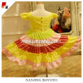 Cap sleeve rainbow dress ruffle one-piece dress